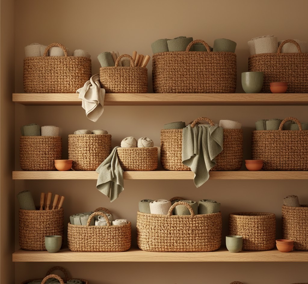 Woven basket organization